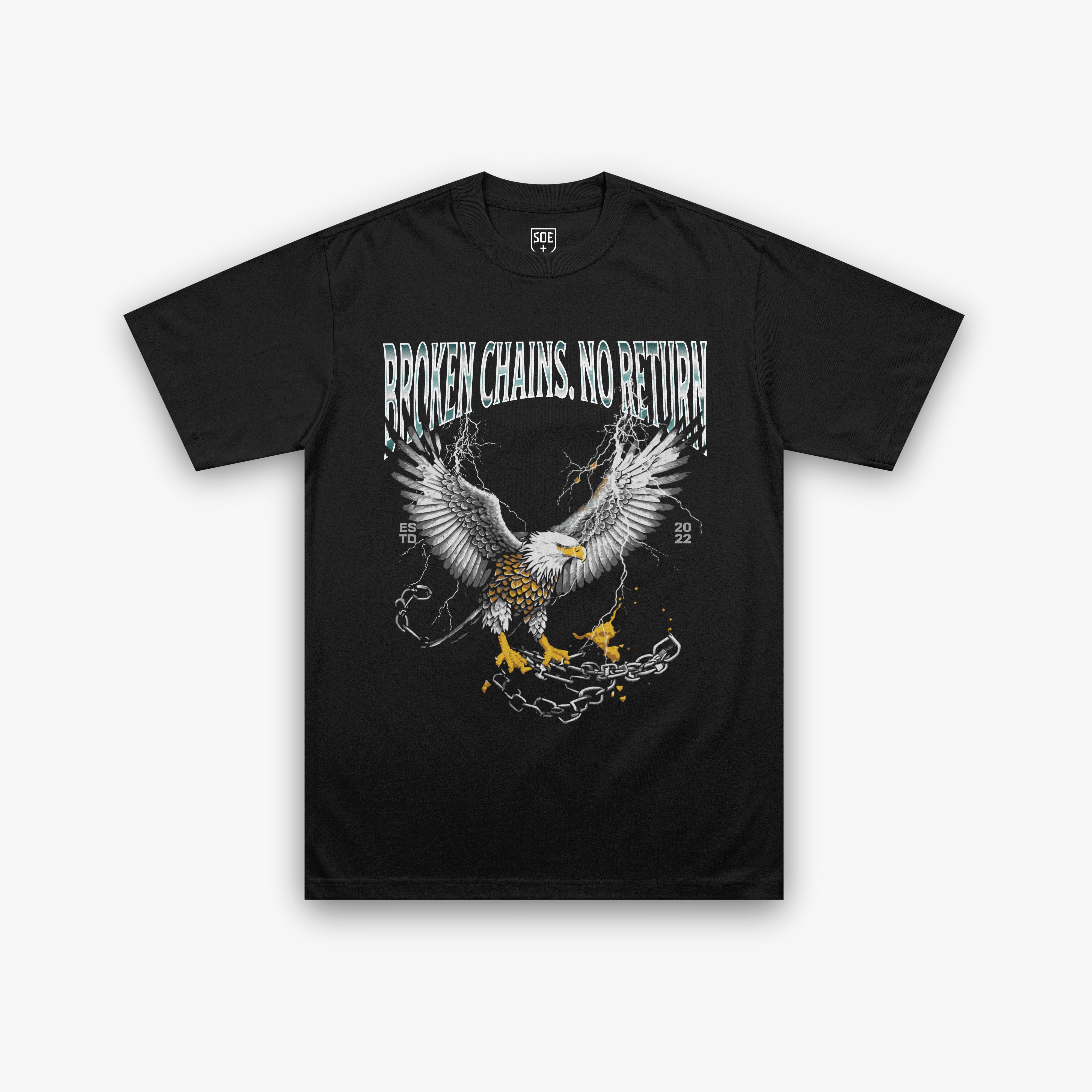 Broken Chains. No Return. T-Shirt – Black