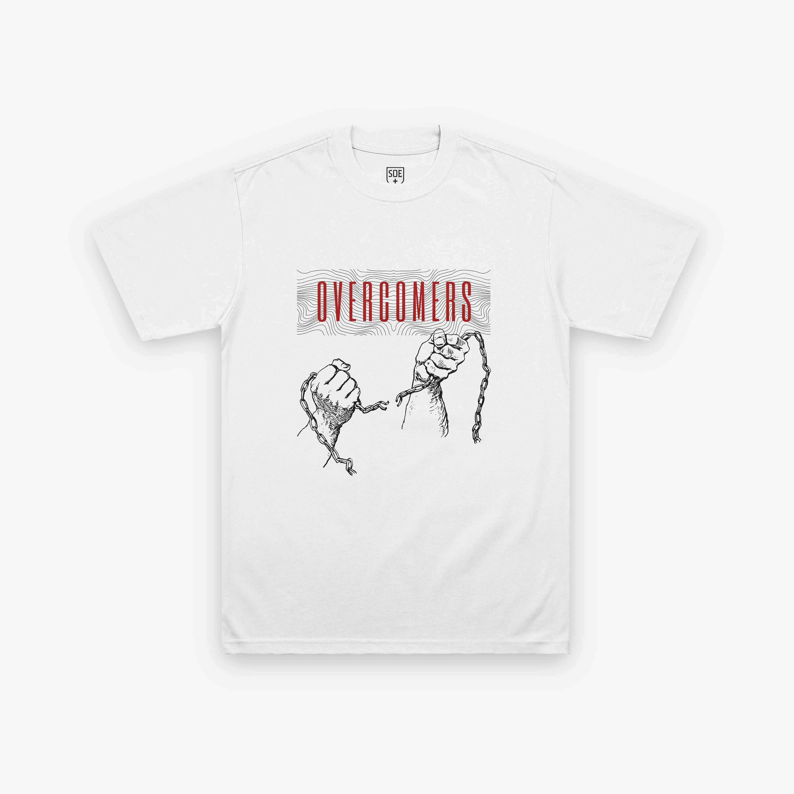 Overcomers Red Broken Chains T-Shirt White