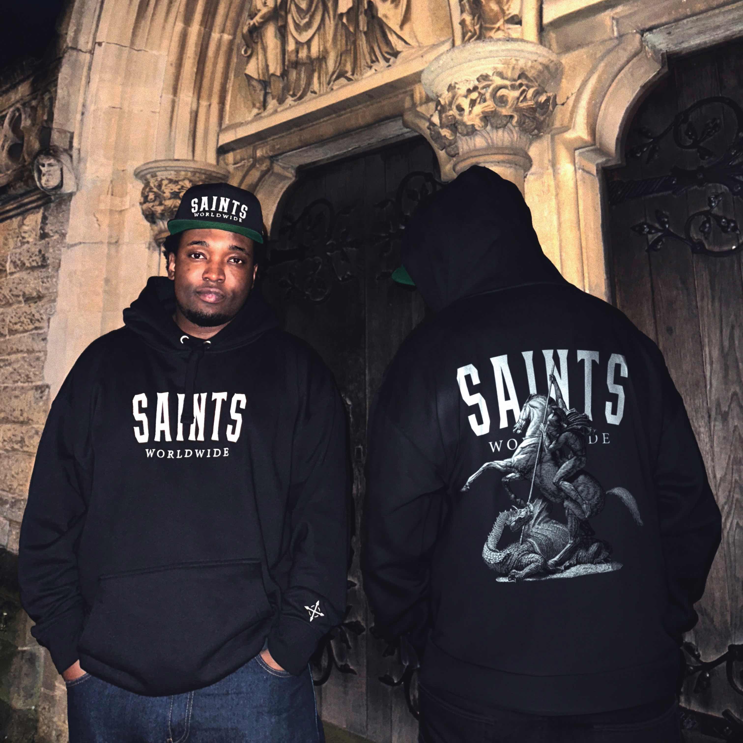SAINTS WORLDWIDE Embroidered Hoodie - Black