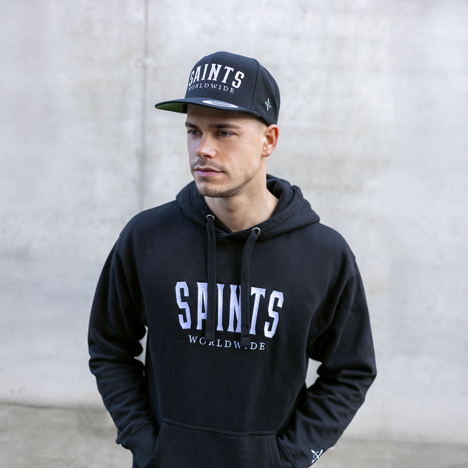 SAINTS WORLDWIDE Embroidered Hoodie - Black