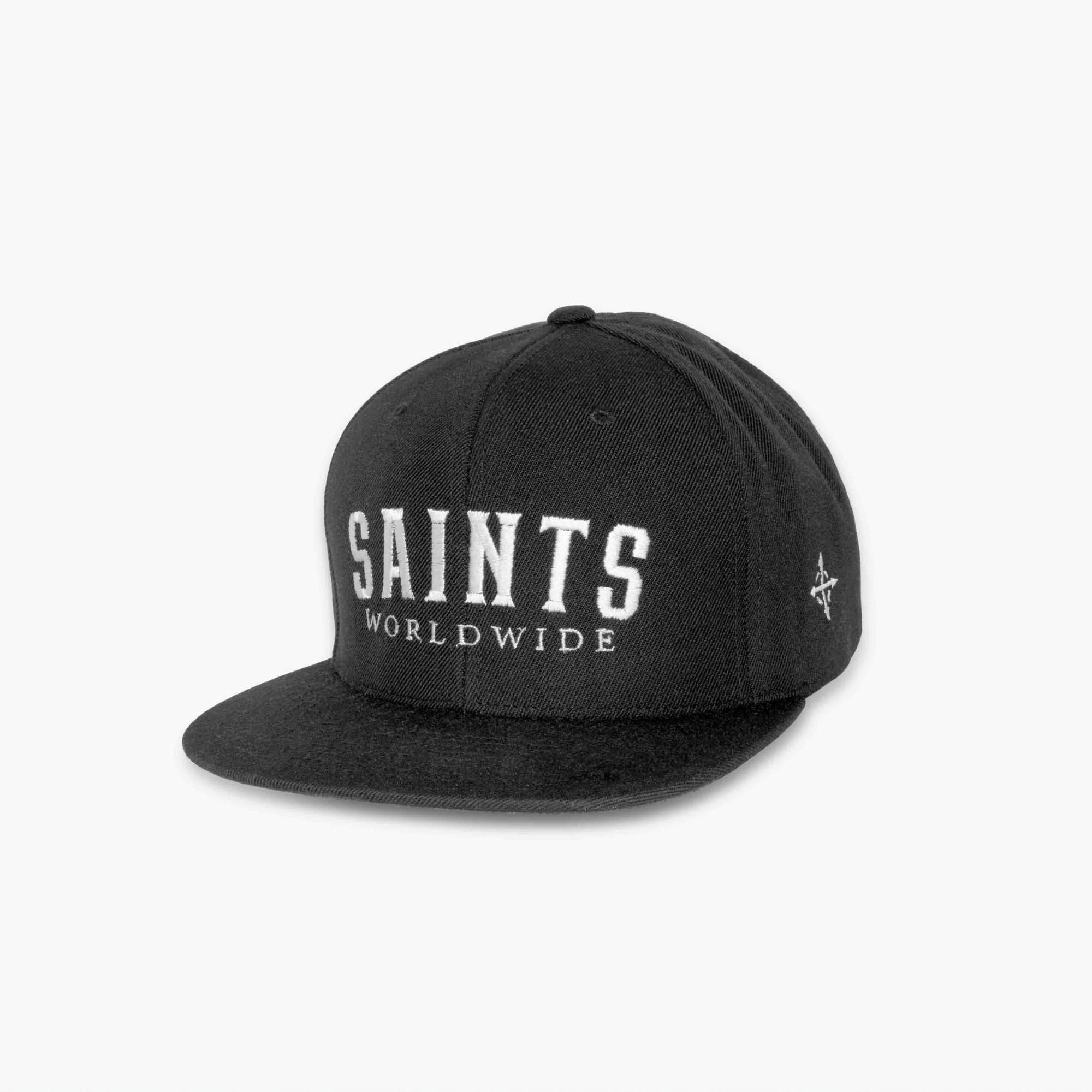 SAINTS WORLDWIDE Black Embroidered Christian Snapback - Standard of Eternity